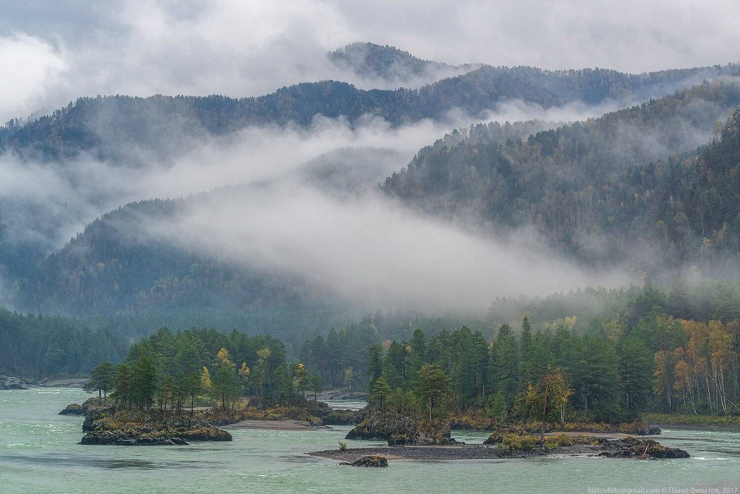 алтай, сибирь, siberia, осень, катунь, altai, река, туман, Павел Филатов