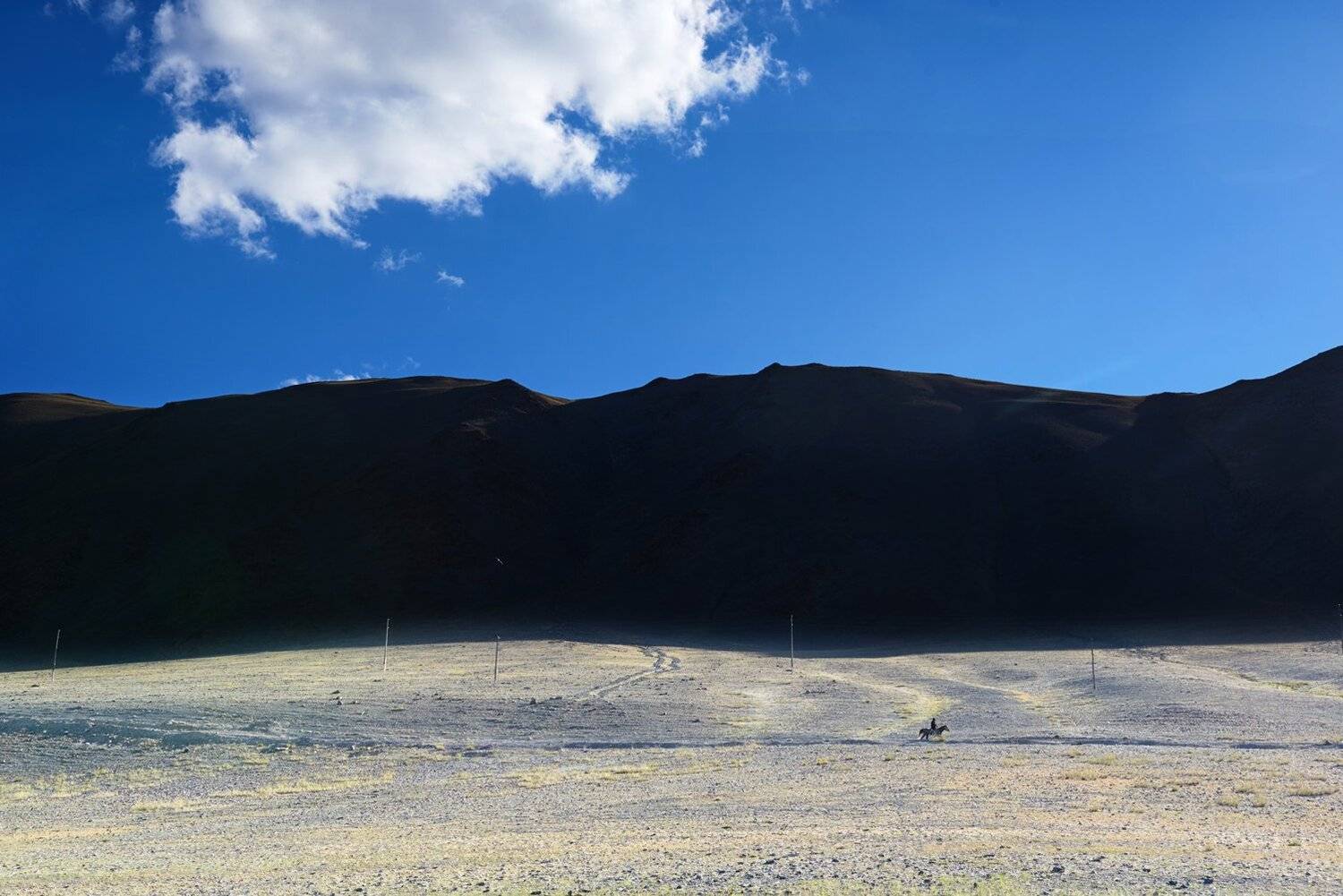 Монголия, горы, всадник, облако, Сергей Романчук