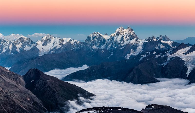 пейзаж, путешествия, горы, кавказ, закат, travel, landscape Над облаками фото превью