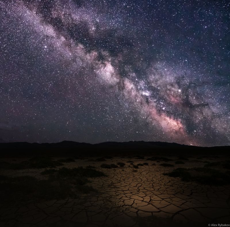 ночь, гоби, млечный путь, звезды, Млечный путь над Гоби фото превью
