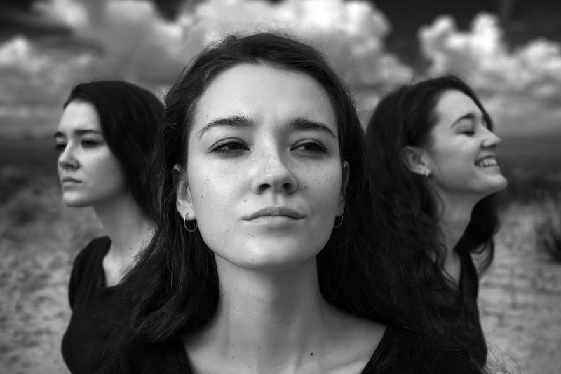 настроения,люди,девушки,чб,коллаж,парышков Настроения фото превью