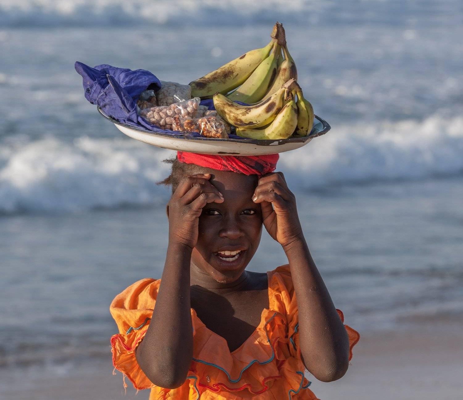 africa, child, seller, fruit,, Anna