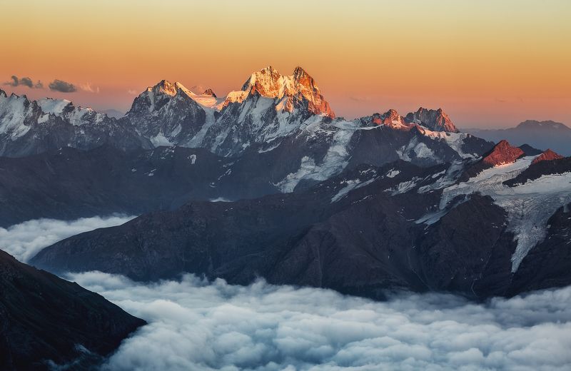 пейзаж, путешествия, горы, кавказ, закат, travel, landscape Над облаками фото превью