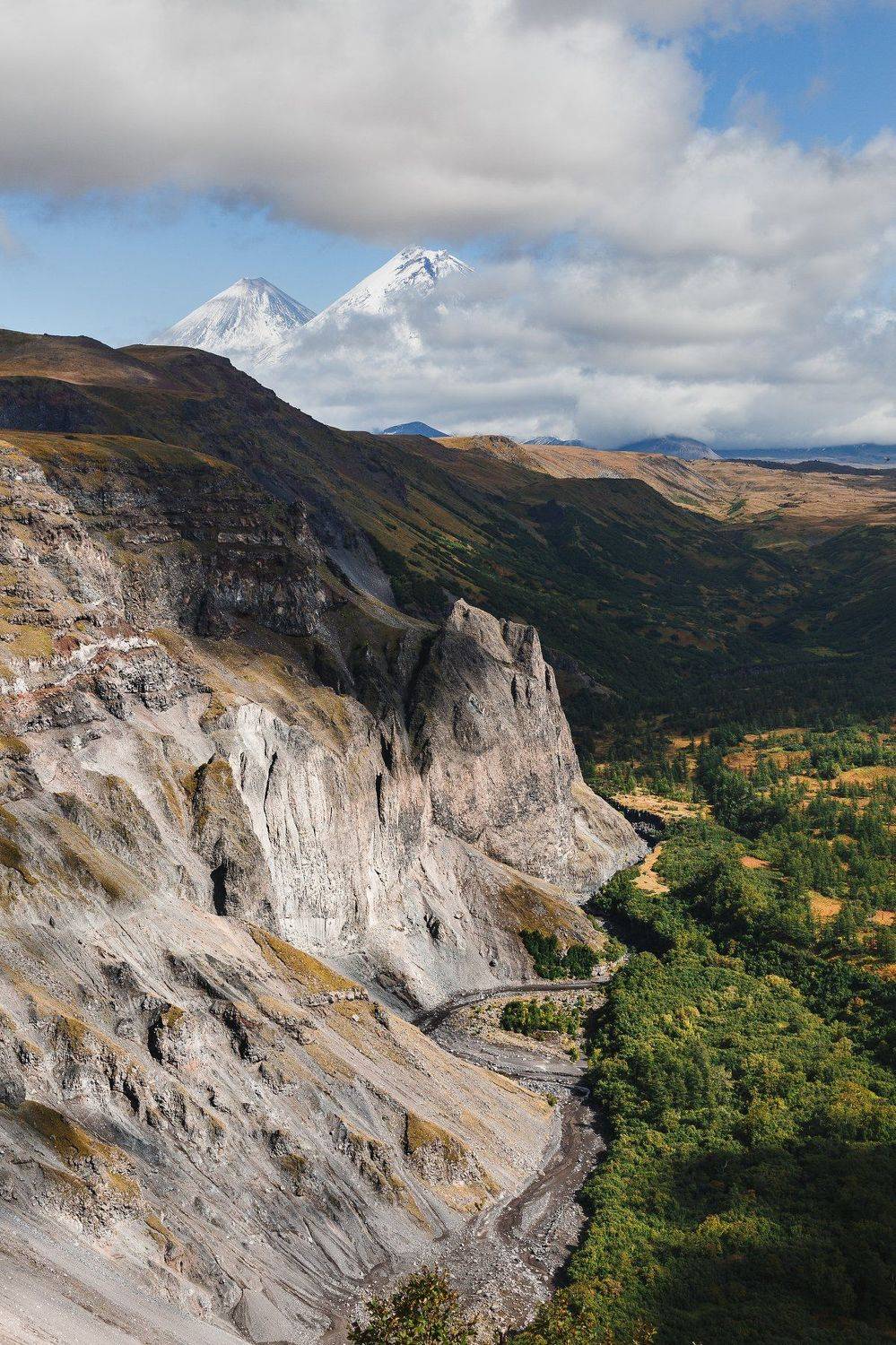 камчатка, вулканы, каньон, горы, осень, облака, россия, ключевская, Осадчая Алеся