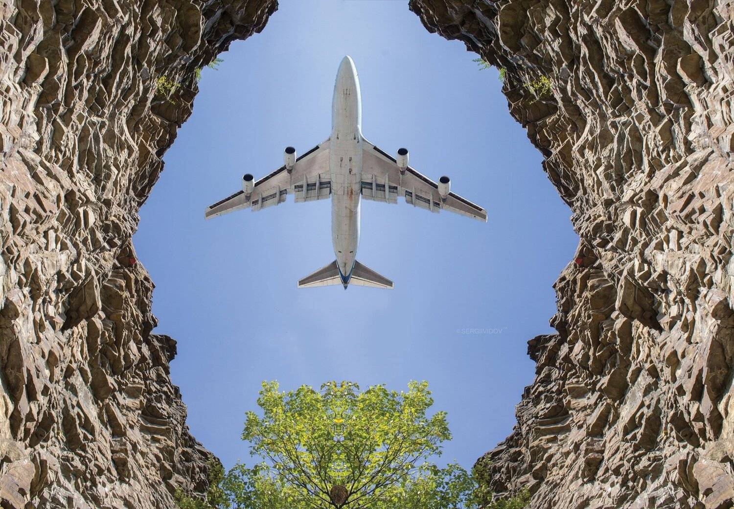 самолет, небо, горы, Sergii Vidov