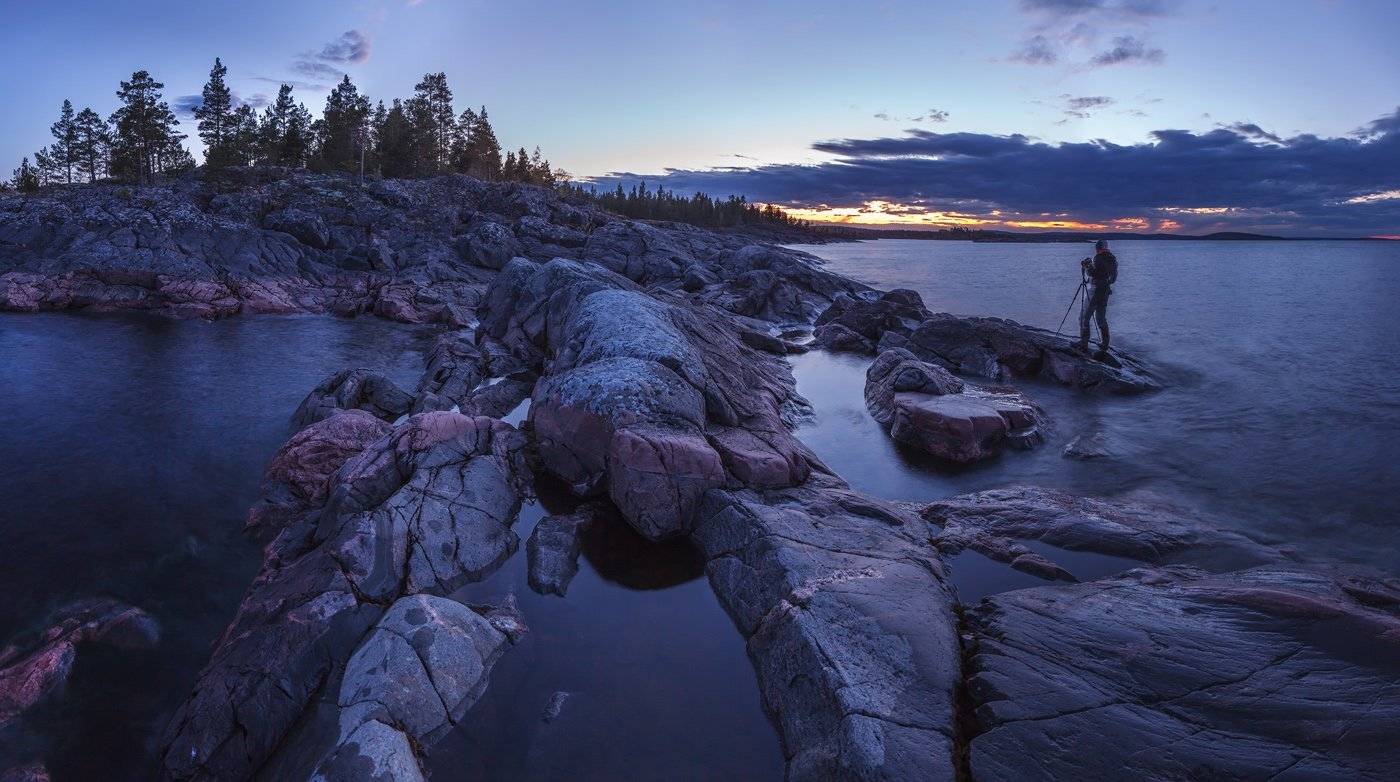 ладожские шхеры, ладожское озеро, ладога, карелия, природа карелии, фототур по ладоге, белые ночи, ночь, ночной пейзаж, Арсений Кашкаров