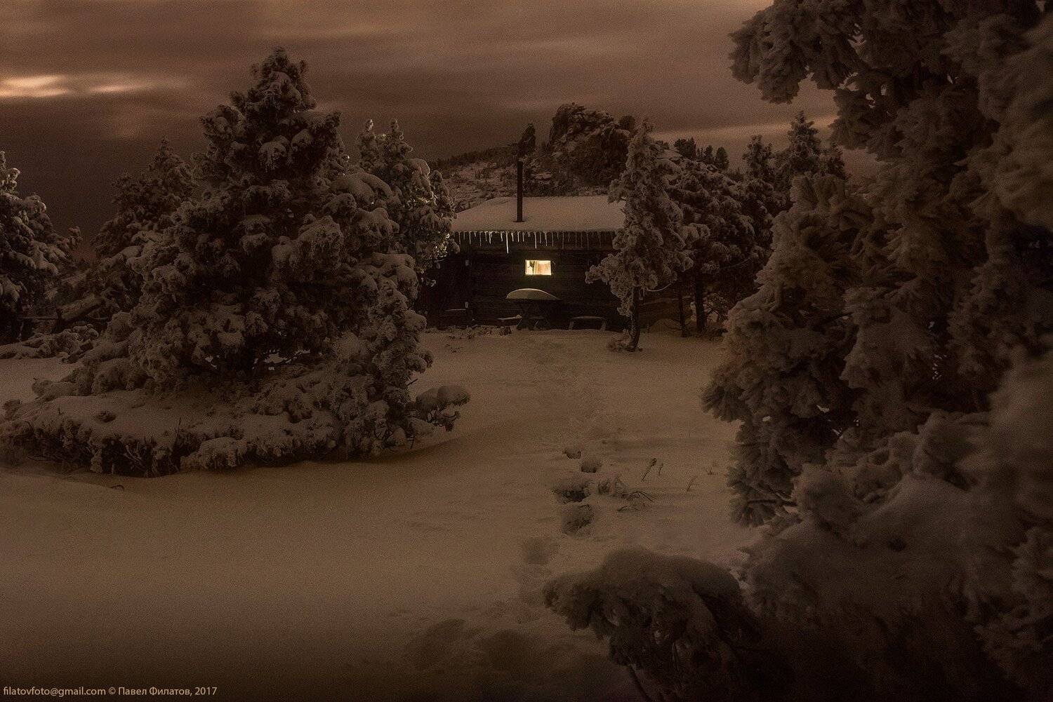 алтай, сибирь, siberia, тигирекский заповедник, тигирек, tigirek, altai, ночь, зима. снег, кедры, Павел Филатов