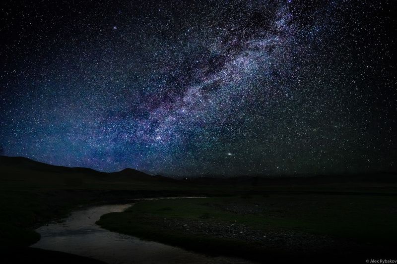 ночь, монголия, млечный путь, звезды В ночи фото превью