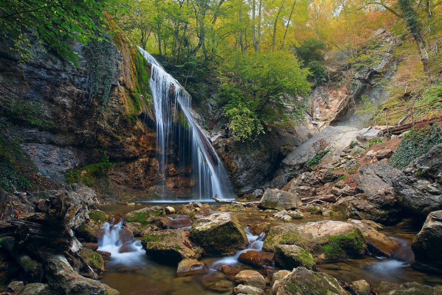 крым crimea черное море утро джур-джур солнечногорское водопад ручей осень, Владимир Карпухин
