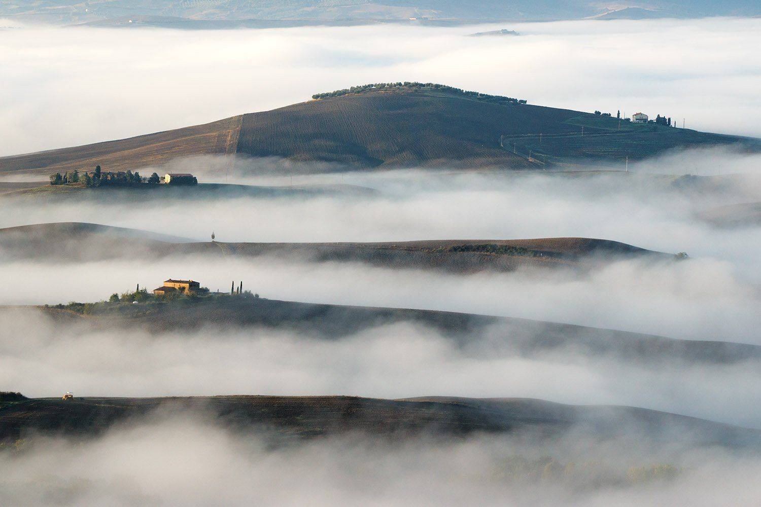 тоскана, италия, пейзаж, italy,tuscany, пейзажи тосканы, val d'orcia, туманное утро, туман, fog, Ефименко Татьяна