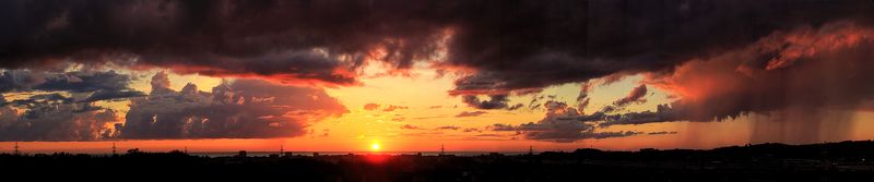 сочи, адлер, пейзаж, природа, закат, дождь, краски, море, панорама Локальные явления на закате фото превью