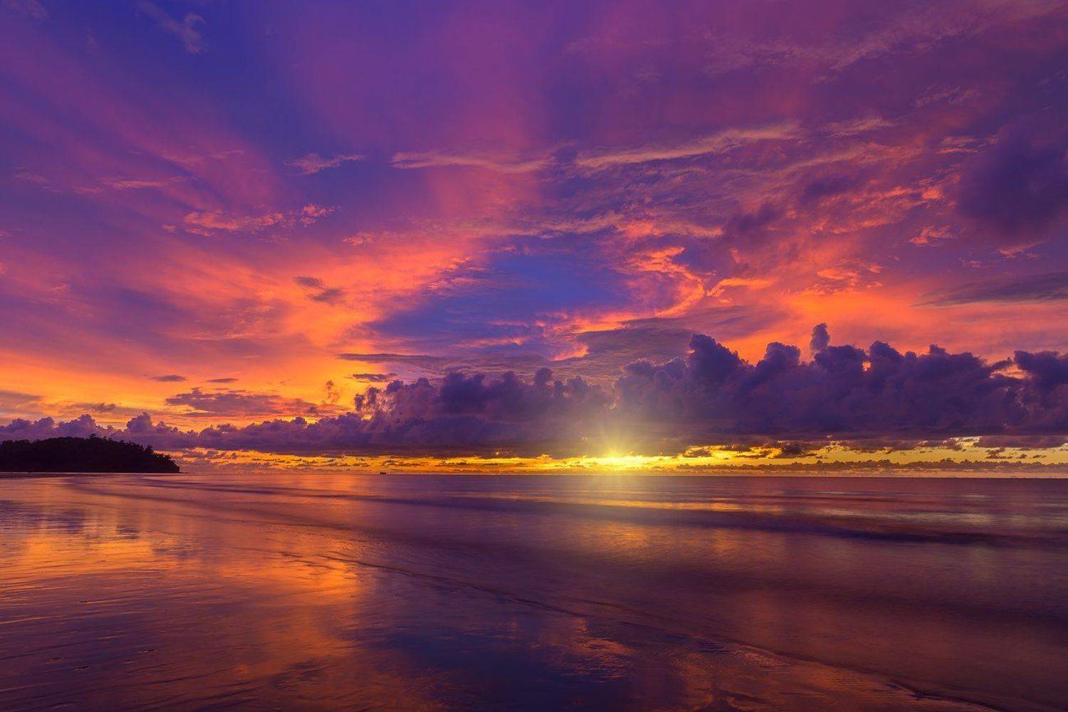 пейзаж,морской,Борнео,закат,Малайзия,отражение,sunset,travel,Borneo, Валерий Ряснянский