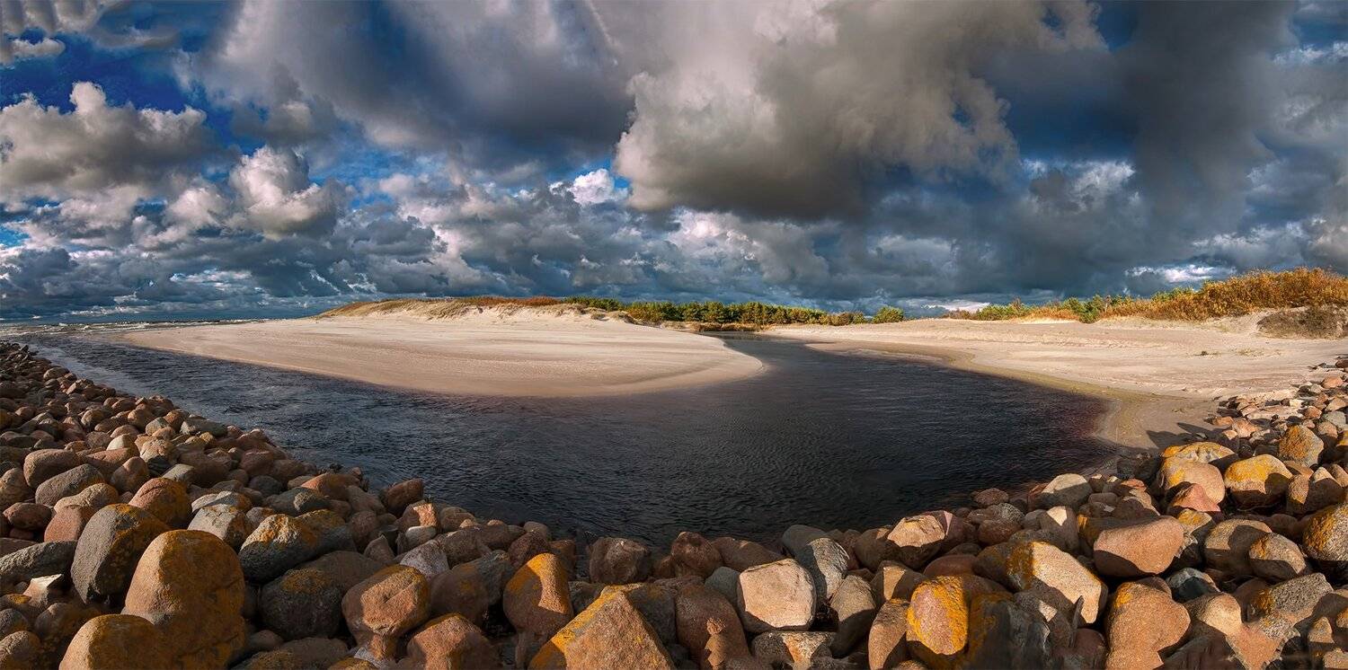sky,clouds,sea,river,dunes, Daiva Cirtautė