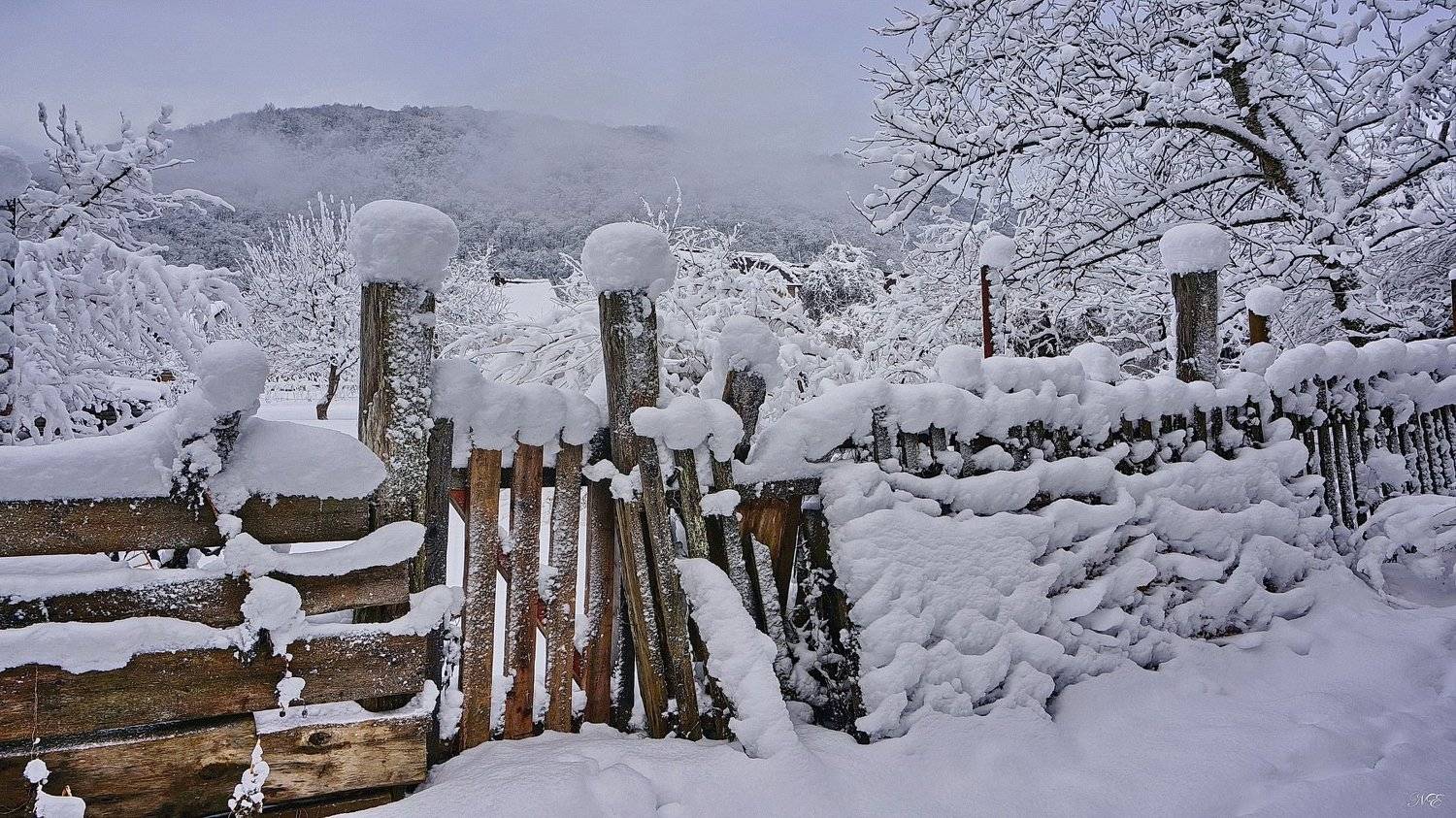 зима забор, Евгений Никишин