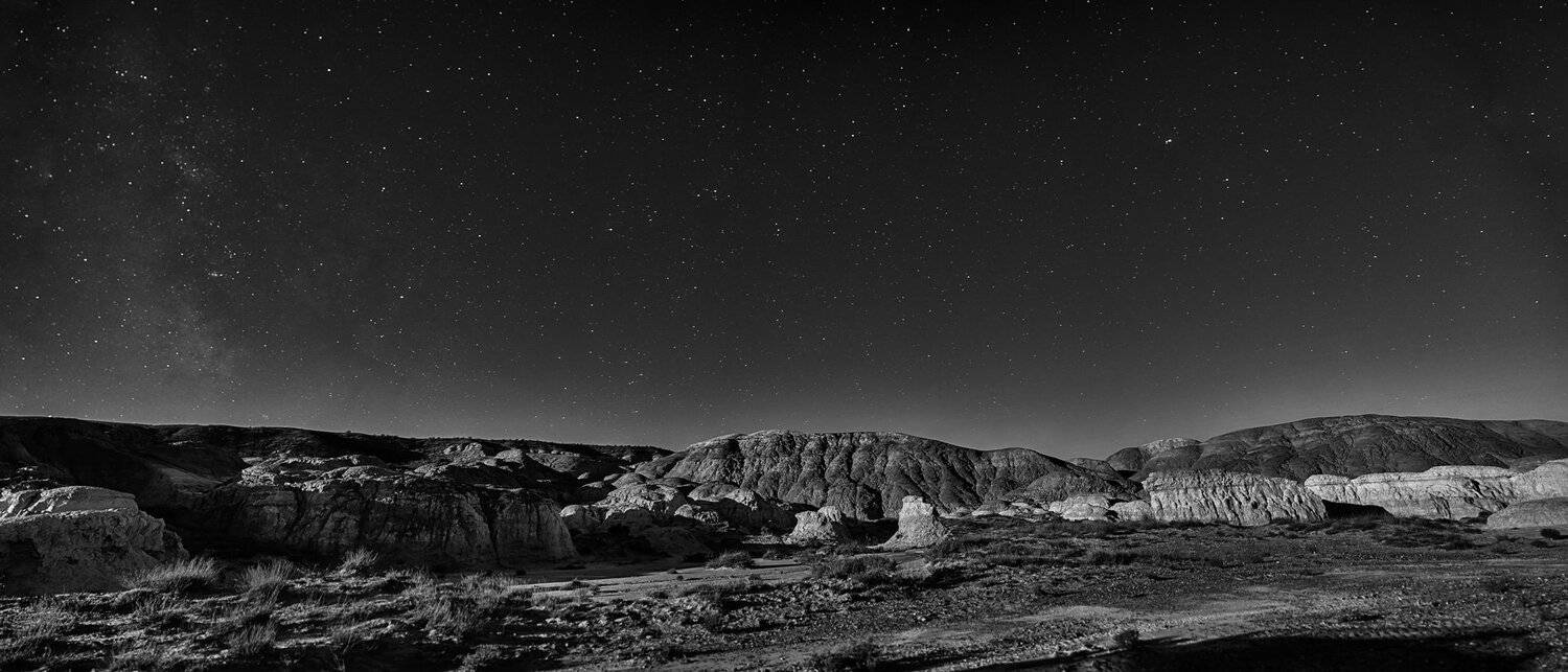 Долина, пейзаж, ночь, звезды, Владимир Колесников