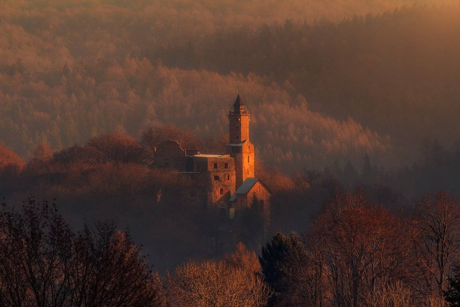 landscape,canon,mist,light,autumn,castle, Iza,Darek