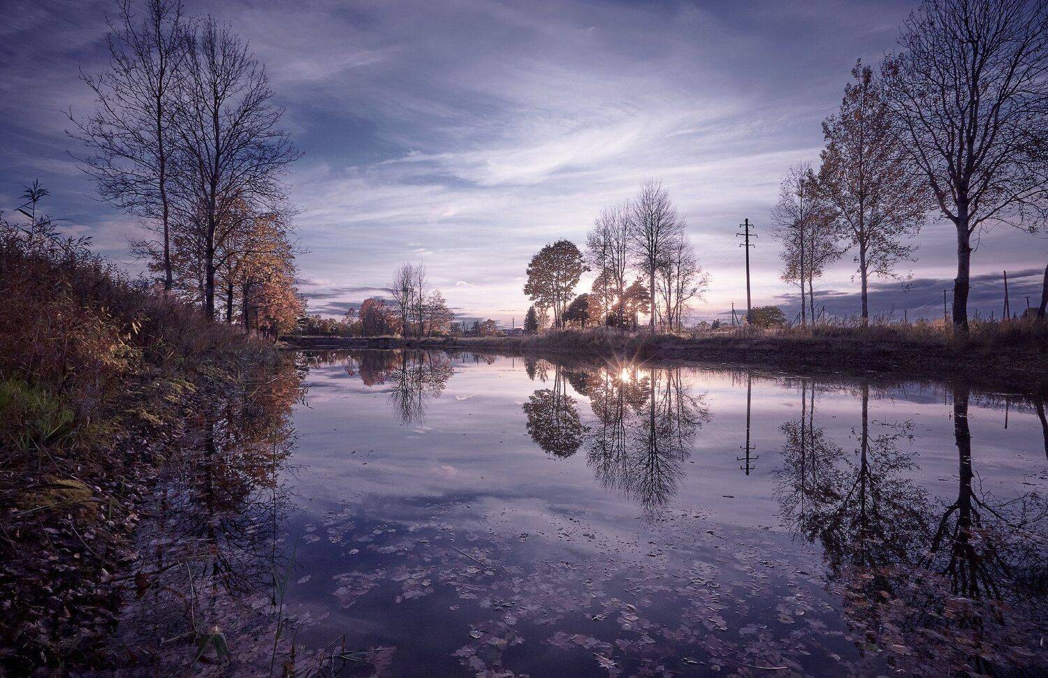 отражение, осень, озеро, Антон Кононов