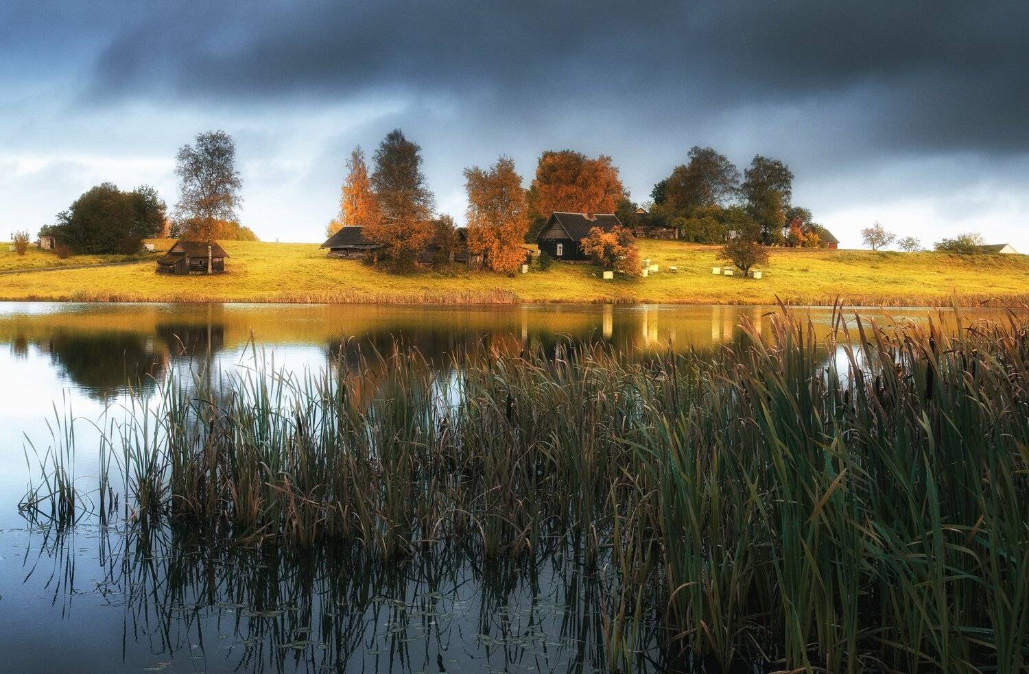autumn,water,latvia,clouds,rain,осень , Olegs Bucis