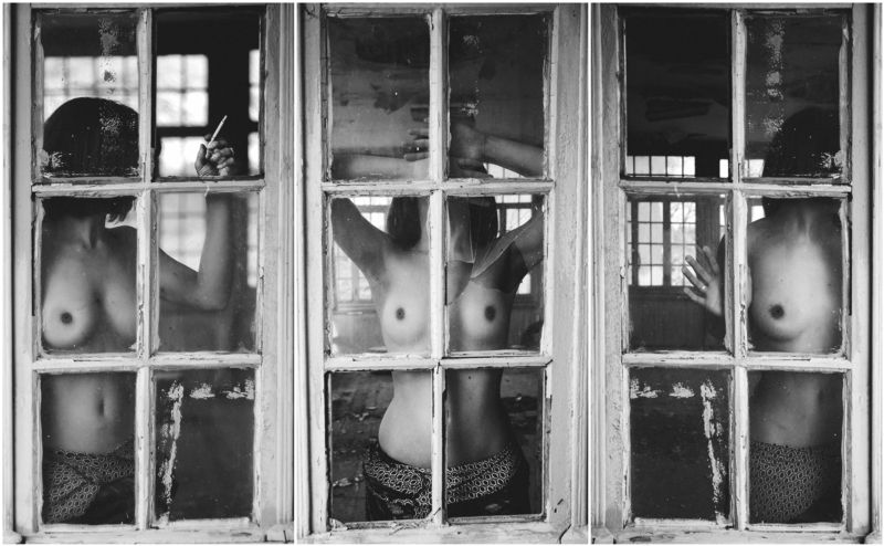 woman, nude, windows windows фото превью