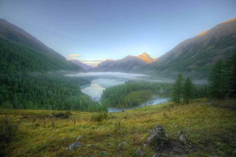 Утро на Кучерлинском озере фото превью