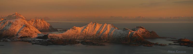 природа, путешествия, закат, горы, лофотенские острова Вечерние Лофотены фото превью