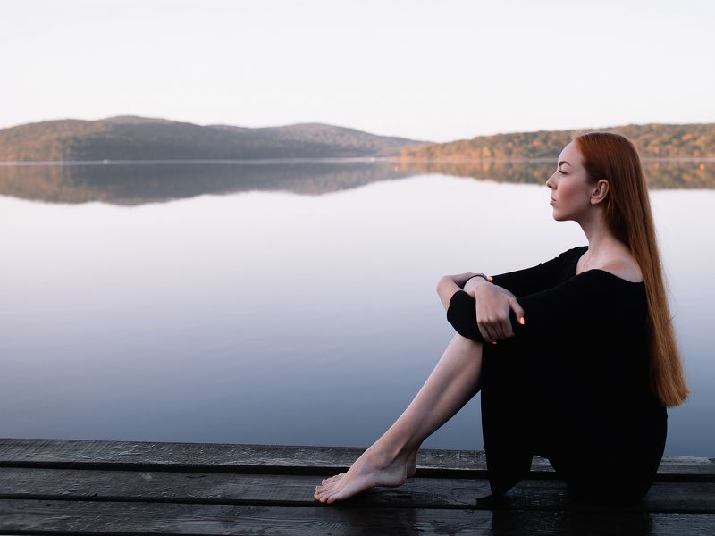 девушка, море, природа, портрет  фото превью