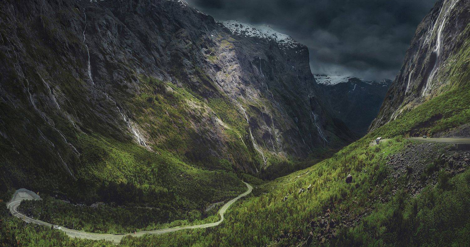 горы, тучи, новая зеландия, фьорды, пейзаж, Алексей Ермаков