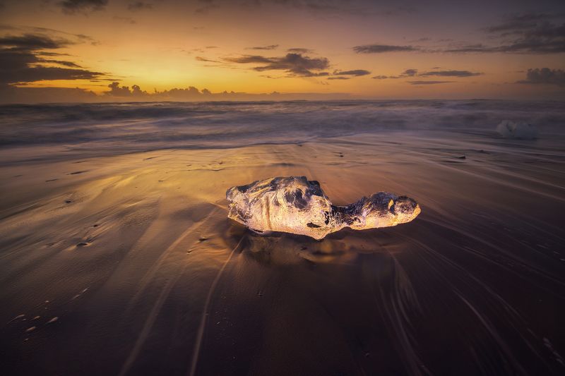 ice, landscape, nature, beach, nature, ocean, sunrise, iceland Ice Turtle. фото превью
