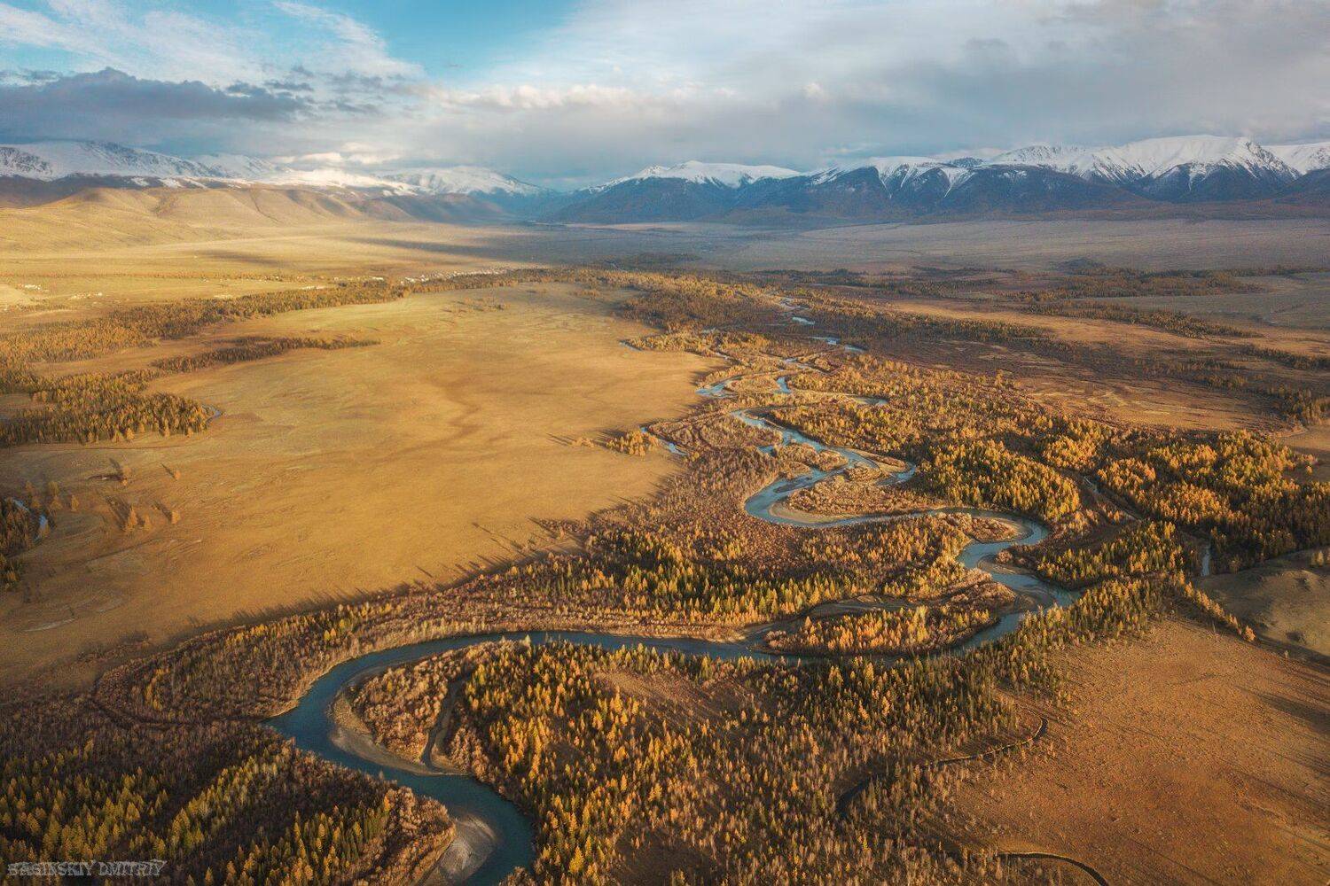 алтай, осень, степь, закат, горы, облака, Dmitriy  Baginskiy