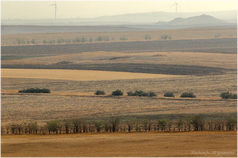 крым, керченский полуостров, ветряки, степь Крым. Керченский полуостров фото превью