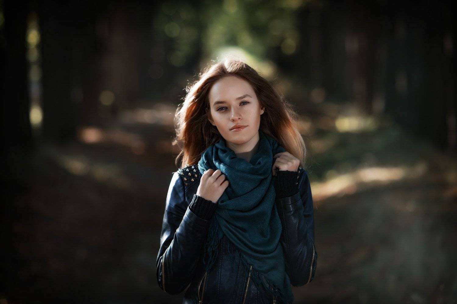 девушка, прогулка, лес, осень, Sven Rok