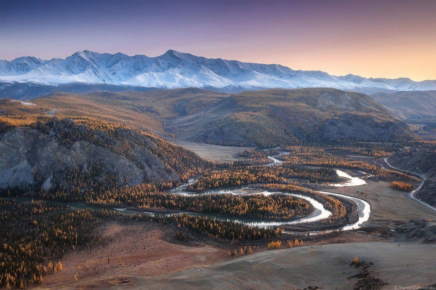 Алтай, Курай, пейзаж, вечер, закат, заря, горы, осень, Павел Силиненко