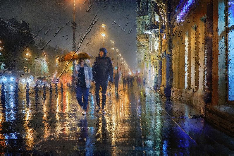 питер, невский проспект, дождь, прогулка, рехов, сергейрехов, rekhov, sergejrekhov Двое в городе. Невский под дождём. фото превью