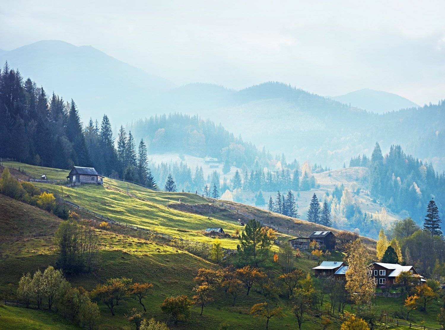 карпаты, горы, пейзаж, деревня, природа, Чурсина Виктория