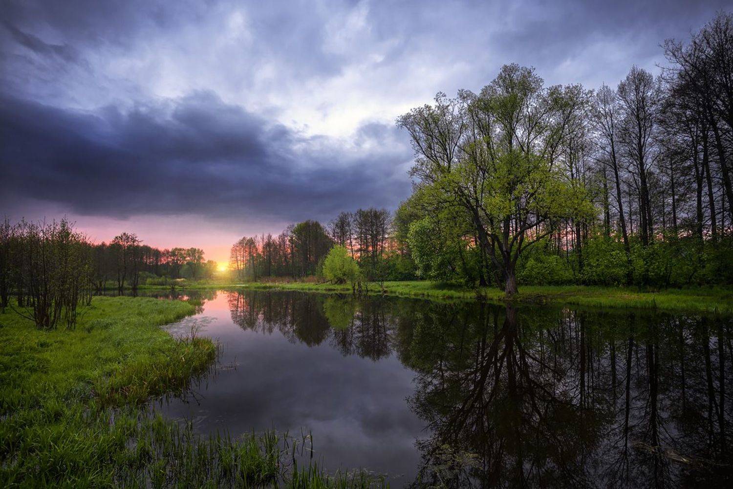 nature, landscape, pictures, sunset, riwer, река, унжа, меленки, природа, пейзаж, закат, небо, Сдобин Дмитрий