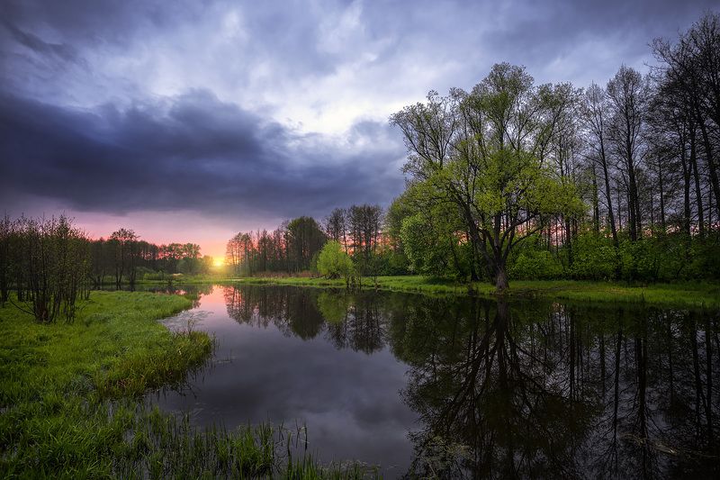 nature, landscape, pictures, sunset, riwer, река, унжа, меленки, природа, пейзаж, закат, небо После дождя фото превью