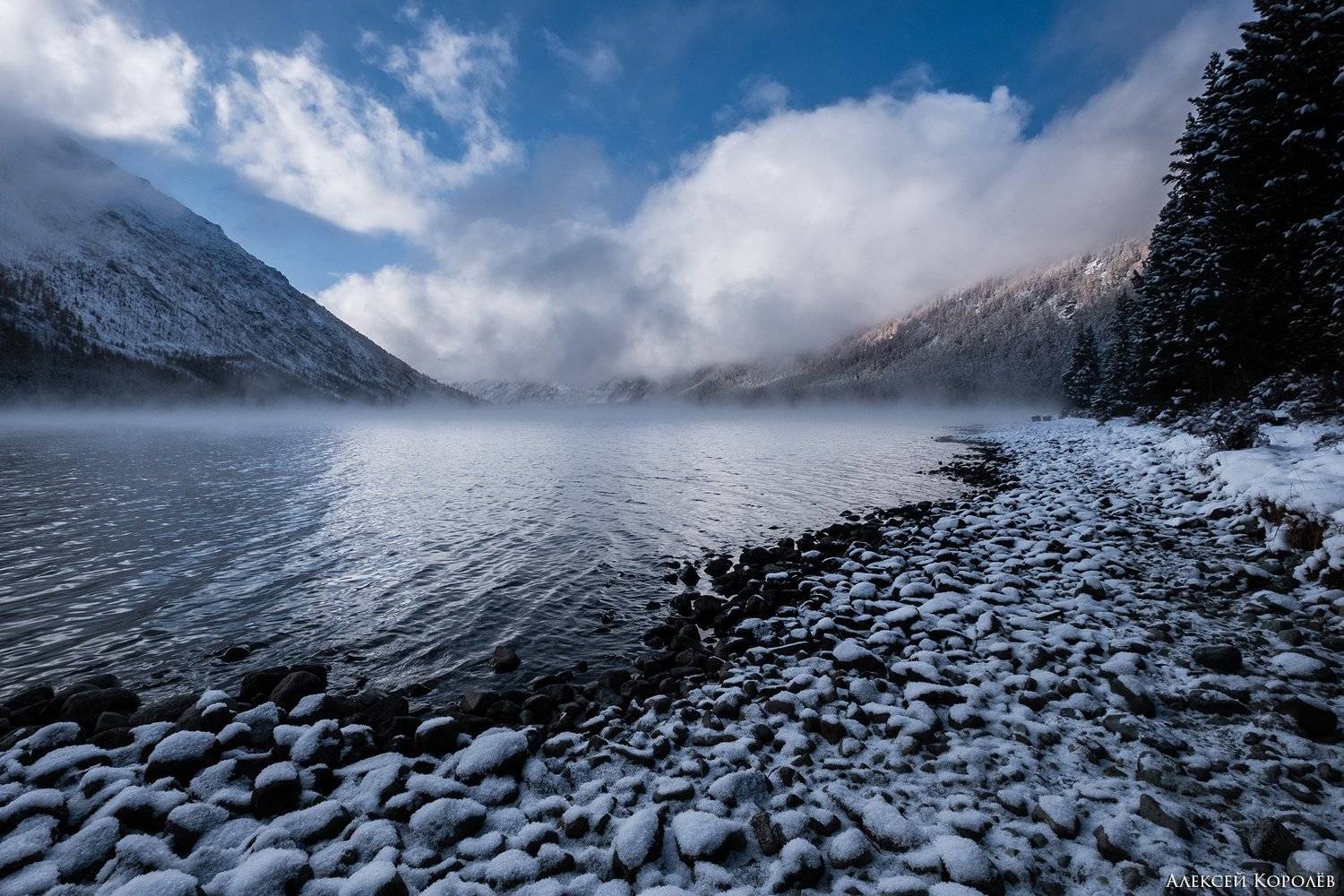 алтай, сибирь, россия, пейзаж, природа, озеро, снег, мультинские озера, горы, altai, siberia, russia, landscape, nature, lake, snow, multa lakes, mountains, Алексей Королёв