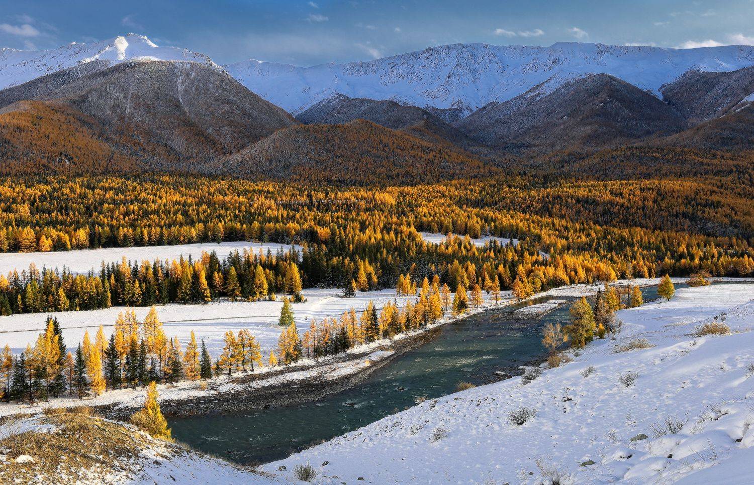 сибирь, алтай, горный алтай, чуя, осень, снег, Галина Хвостенко