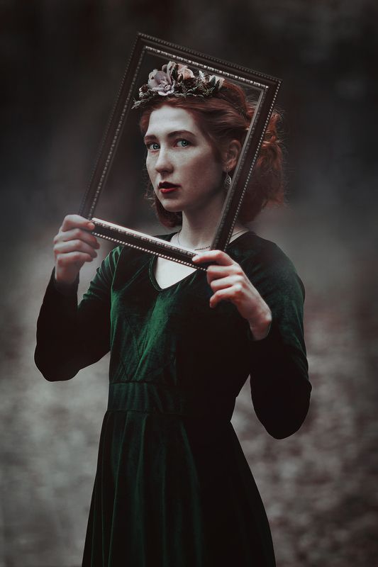 red hair, autumn, portrait Осенний портрет фото превью