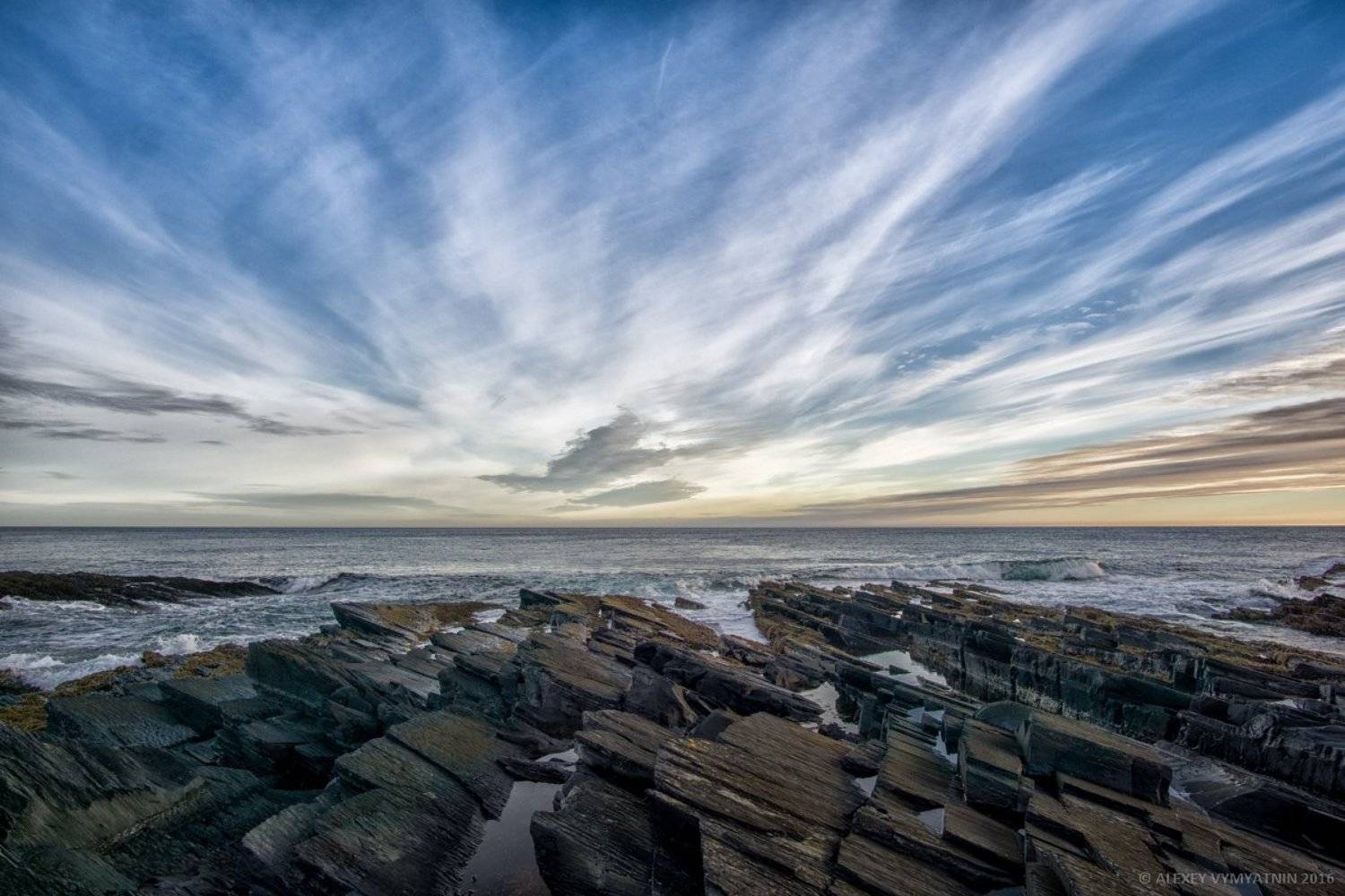 кольский, россия, пейзаж, камни, океан, рассвет, Алексей Вымятнин