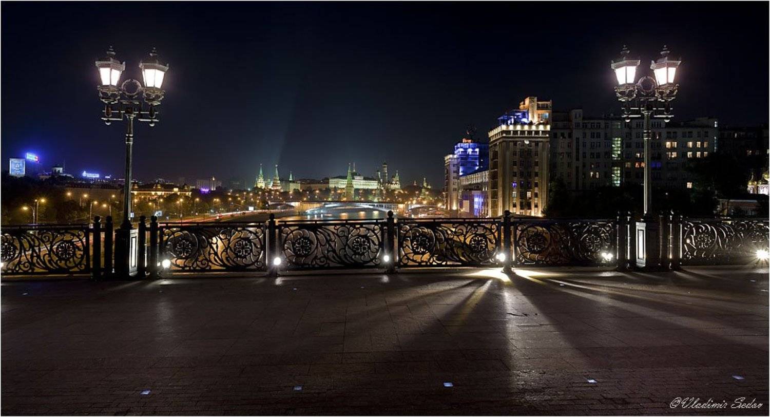 мост, город, свет, москва, Vladimir Sedov