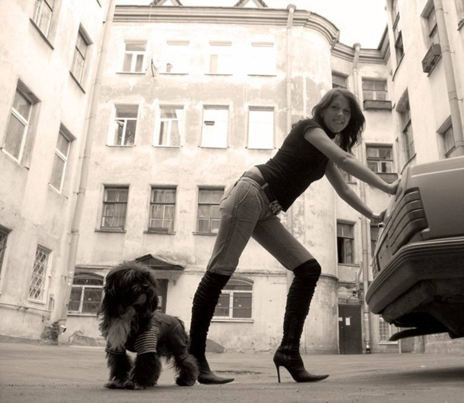 собачка, девушка, Nepogoda