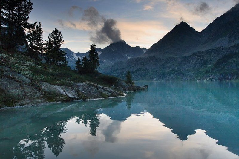 алтай, озеро, дарашколь, вечер Подражая вулкану фото превью