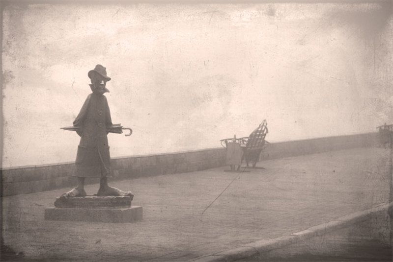 город, памятник, ретро, туман Туманным утром 1890-го года фото превью