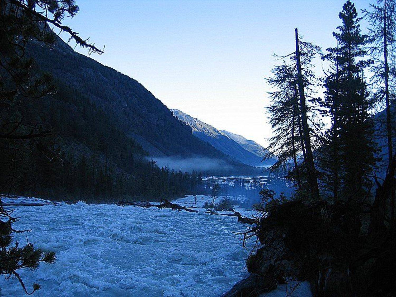 алтай, река, туман, горы, Алёна