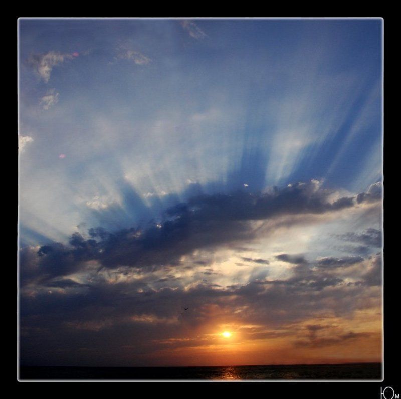 море, закат, небо закатное фото превью