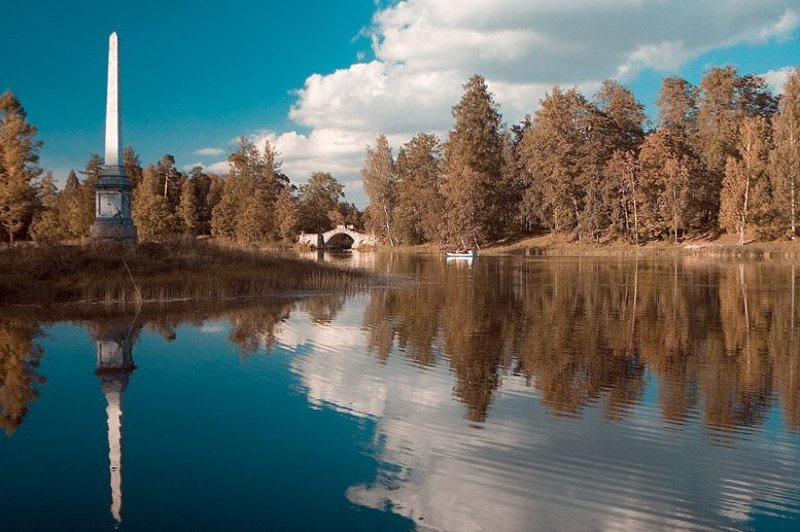 гатчина,парк,лодка,отражение,отдых,облака ... фото превью