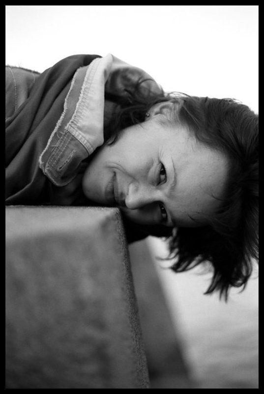 девушка, ч/б, пленка, портрет, улыбка, набережная Чайка фото превью