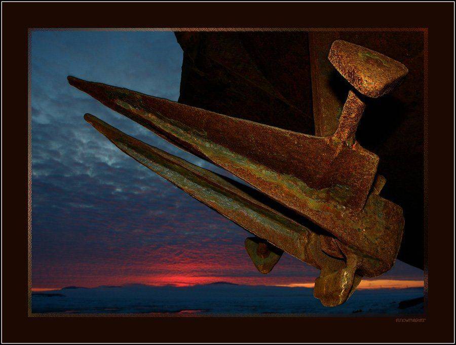 чукотка, лаврентия, якорь, закат, chukotka, lavrentiya, snowmaker, snowmaker