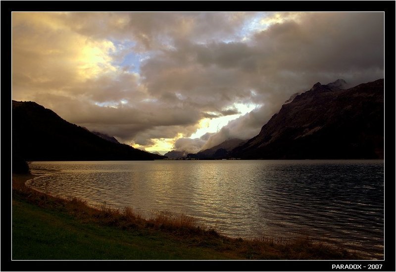 швейцария, switzerland,озеро, сильваплана, вечер, paradox Вечера на озере близ Сильвапланы фото превью